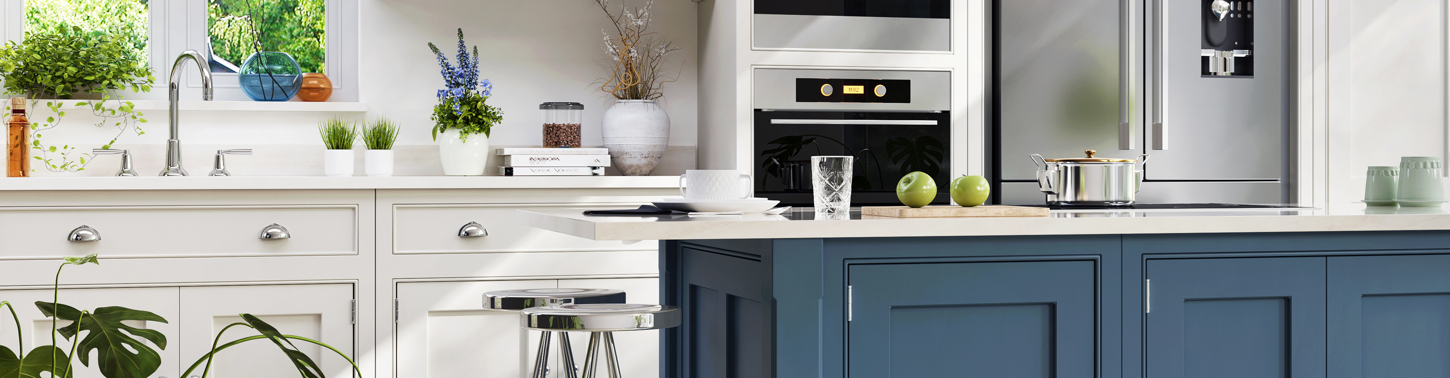 white and airy professionally designed kitchen